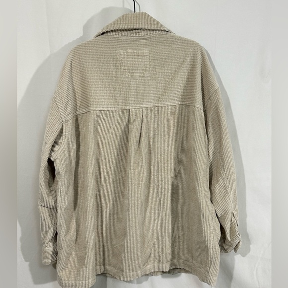 Aerie Women’s Corduroy Shacket Jacket Beige Medium - Picture 2 of 4